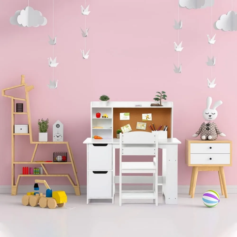 Bureau d'étude pour enfants avec chaise, table d'étude scolaire pour enfants avec chaise pour 3 à 8 ans, table d'écriture d'étude pour usage scolaire à domicile