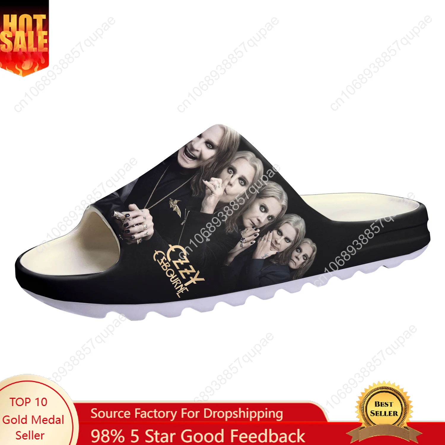 

Ozzy Osbourne Rock Singer Soft Sole Sllipers Home Clogs Customized Water Shoes Men Women Outdoor Stepping Beach Sandals