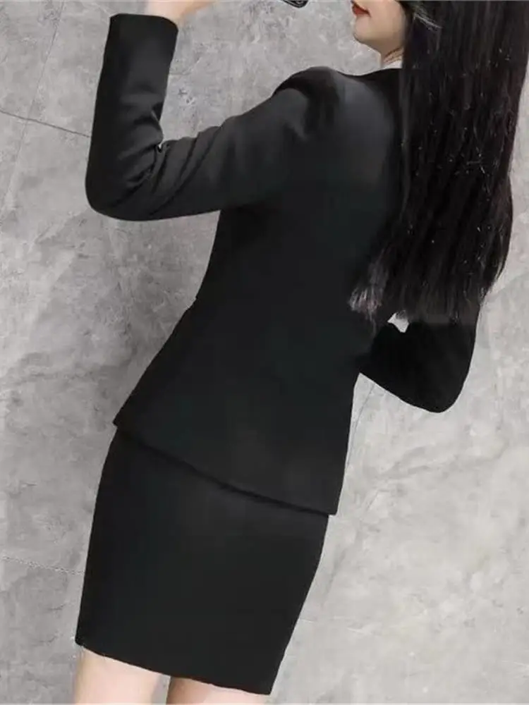 Ele Set completo professionale per donna Abbigliamento da lavoro High Faion Completo da intervista Ladylike OL Sle Lungo Fibra di triacetato Sve