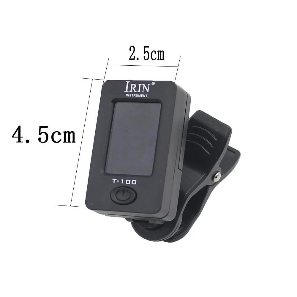 1/5 /10/ 50Pcs IRIN T-100 Guitar Tuner Clip-on Digital Tuner & Rotatable Clip-on Tuner LCD Display for Guitar Bass Ukulele