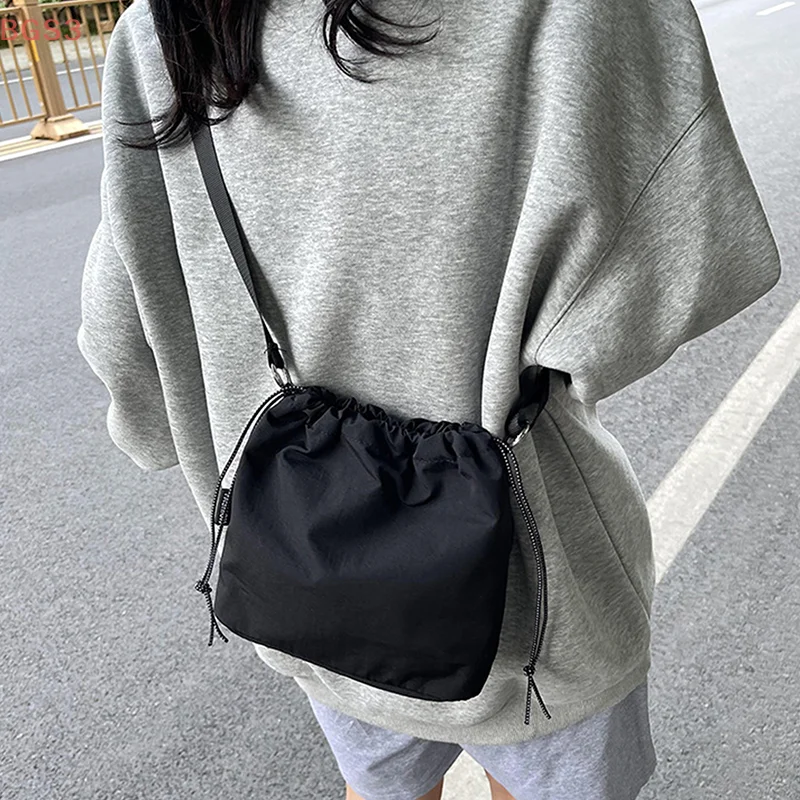 

Simple Drawstring Bag Lightweight Commute Shoulder Bag Large Capacity Shoulder Bag Fashion Crossbody Bag Girls