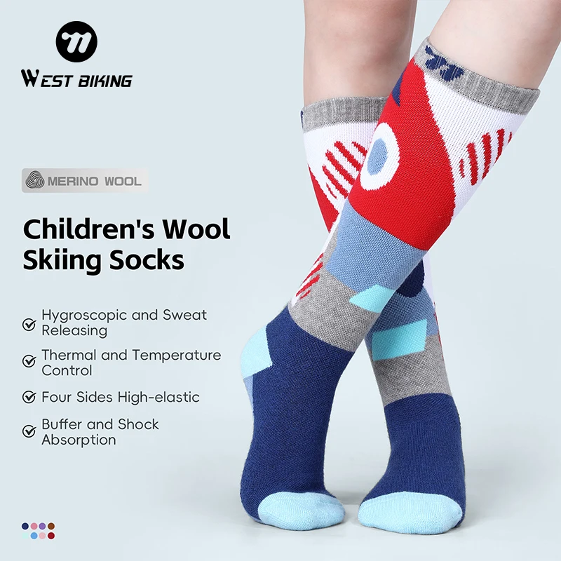 

WEST BIKING Kid's Cycling Socks Thickened Loop Wool Warm Outdoor Sports Skiing Socks Children Thermosocks Motorcycle Equipment