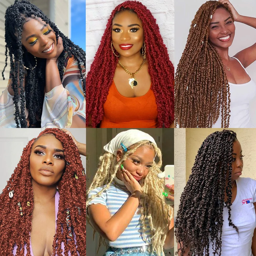 Cabelo trançado afro elástico para cabelo de crochê com mechas falsas de borboleta Extensões de cabelo infantil Kinky Twist Marley trançado para crianças