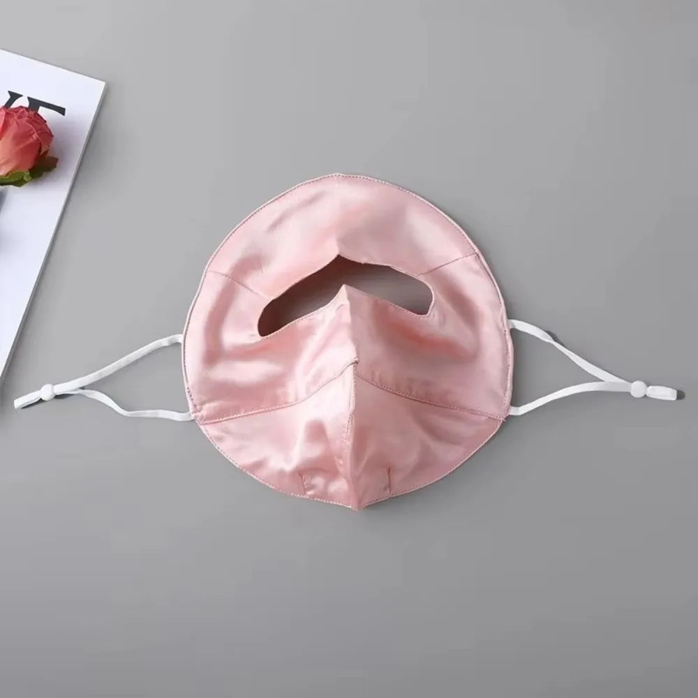 UV Protection Satin Face Mask Soft Touch Adjustable Ear Strap Sun Protection Mask Simulated Silk Women Face Mask Outdoor Travel