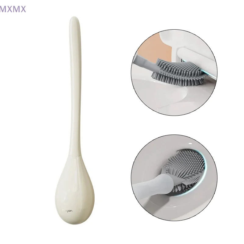 

New Wall-Mounted Household Toilet Brush No Dead Angle Long Handle Bathroom Cleaning Tool With Base For Hygienic Cleaning
