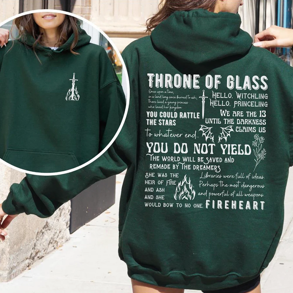 

Retro Sarah J Maas Merch Throne of Glass Hoodie The Thirteen Hoodied Fireheart Gift To Whatever End Shirt Unisex Casual Hoodies