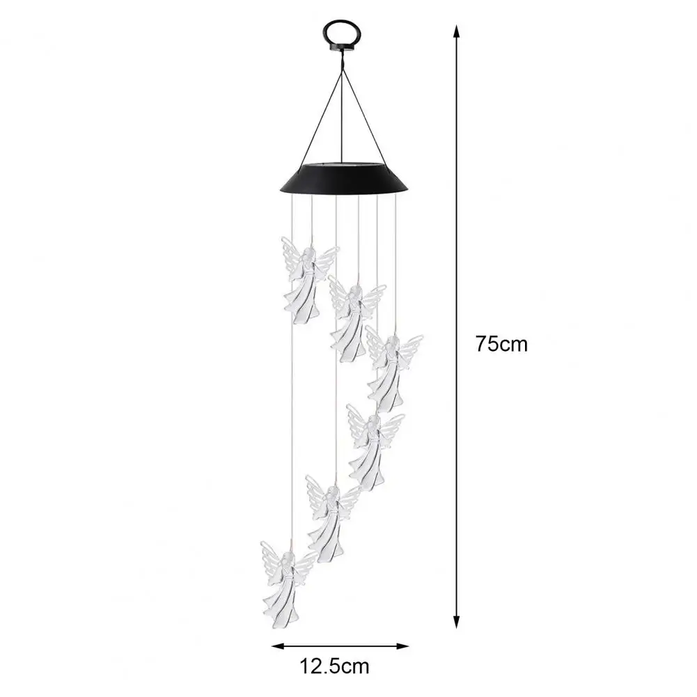 Campanelli eolici a luce solare Sfumatura multicolore Impermeabile Crea atmosfera Ciondolo appeso Decorazione esterna