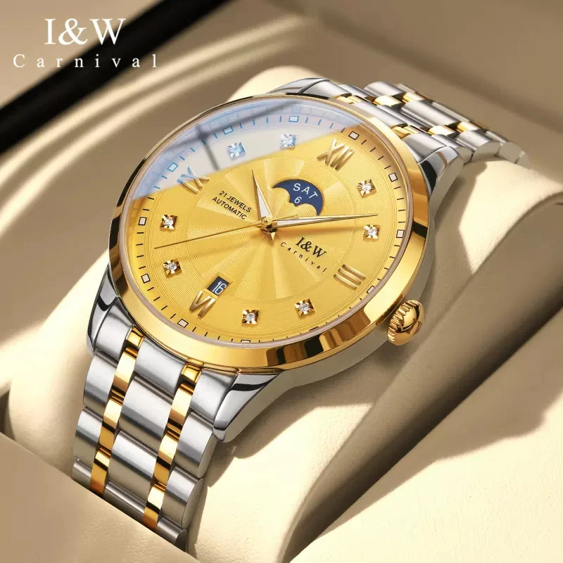 

Carnival Brand IW High-End Series MIYOTA Mechanical Watch for Men Luxury Sapphire Glass Waterproof HD Luminous Mens Watches