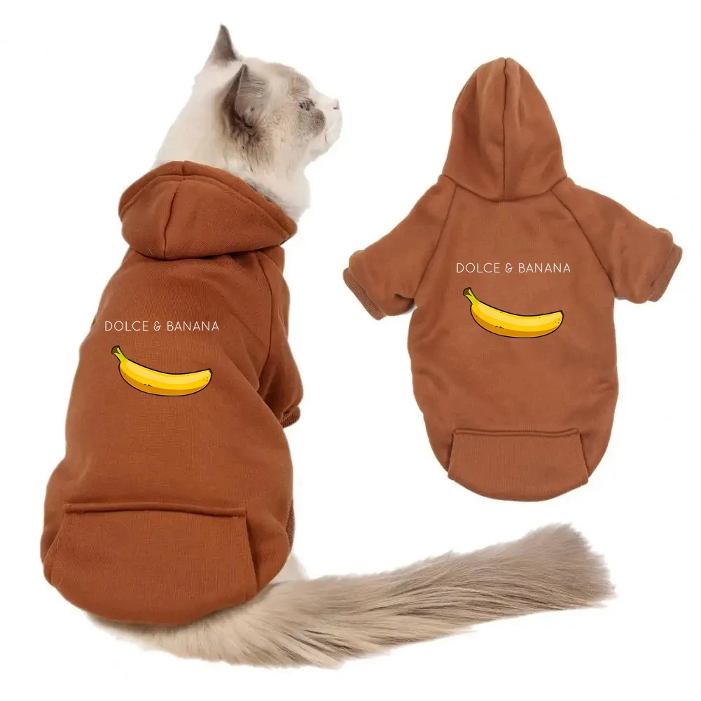 DOLCE&BANANA Fleece Pet Cat Clothes Winter Warm Puppy Cat Sweater Dog Clothes For Small Cats Coat Jacket Pet hoodie