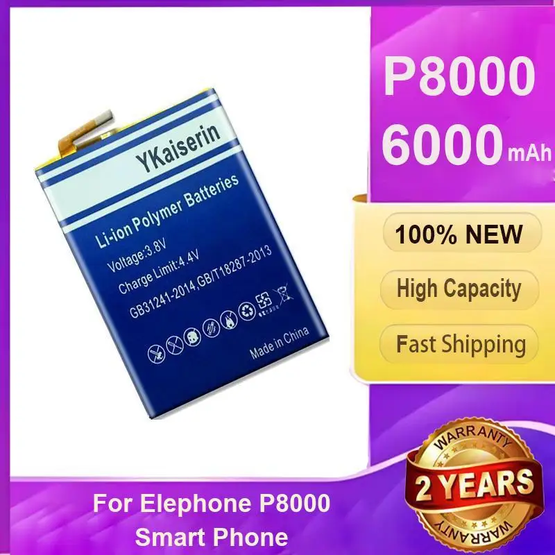 Для Elephone P8000 аккумулятор мобильного телефона высокой емкости 6000 мАч