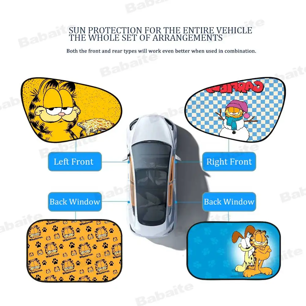 

Cute Anime G-Garfields Cat Window Sun Shade Windscreen Sunshade UV Protection Auto Sun Visor Car Window Electrostatic Film