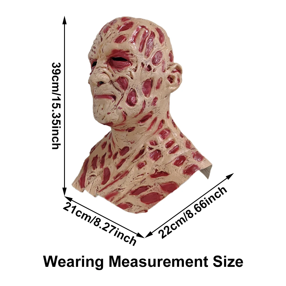 Freddy Krueger Mask Halloween Movie A Nightmare On Elm Street Terror Party Cosplay Costume Props Horror Latex Headgear image 6