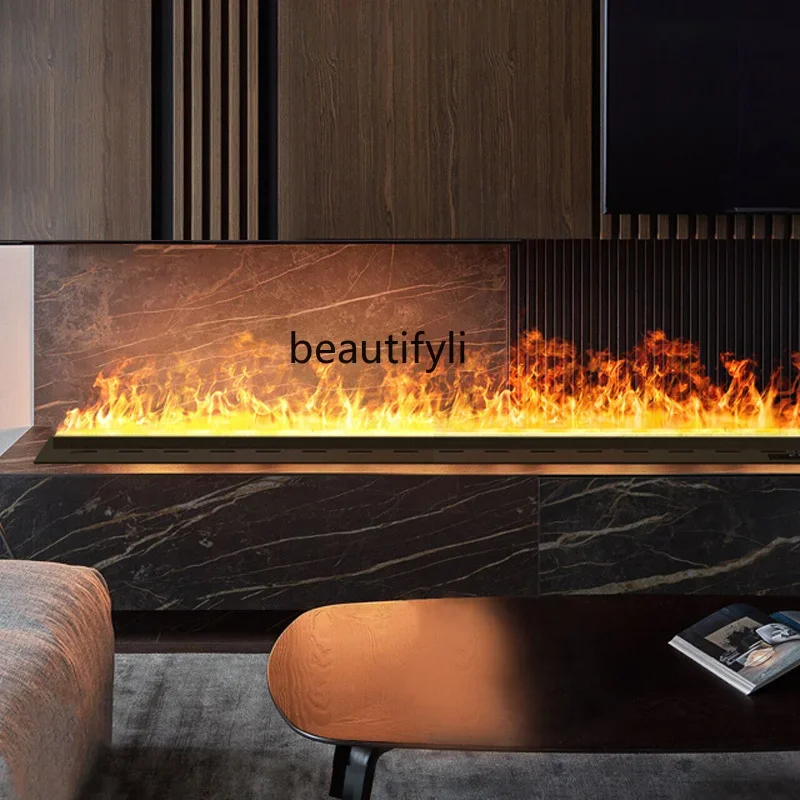 

Intelligent 3d atomizing fireplace living room TV cabinet decoration ultra-thin embedded simulation flame wall furnace