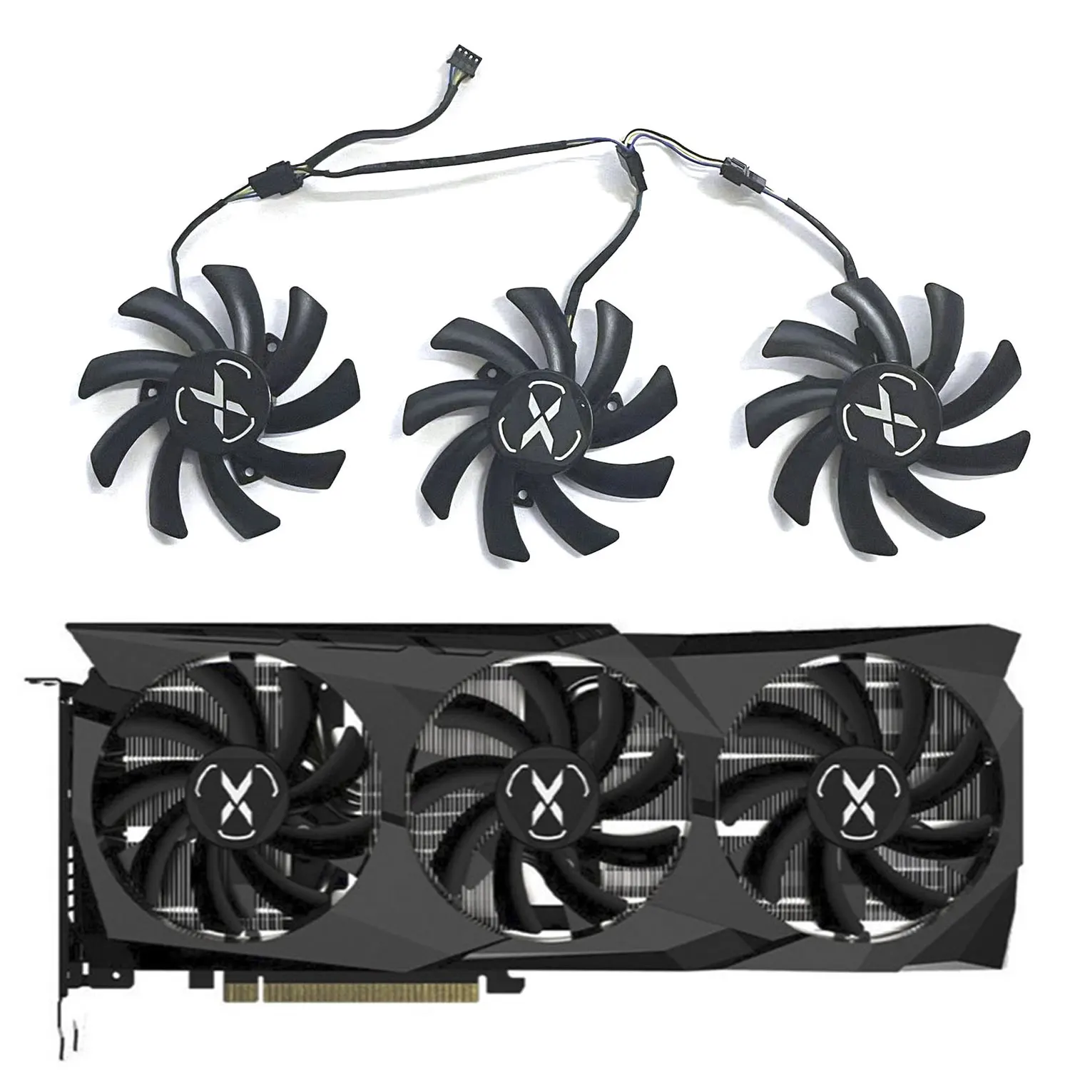 

Original Brand New 85MM 4PIN DC 12V 0.5A T129215SU RX6700XT GPU Fan for XFX RX 6700 XT 12GB Snow Wolf Edition Cooling