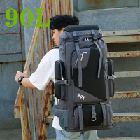90L Camping Backpack Men's Travel Bag Climbing Rucksack Large Hiking Storage Pack Outdoor Mountaineering Sports Shoulder Bags