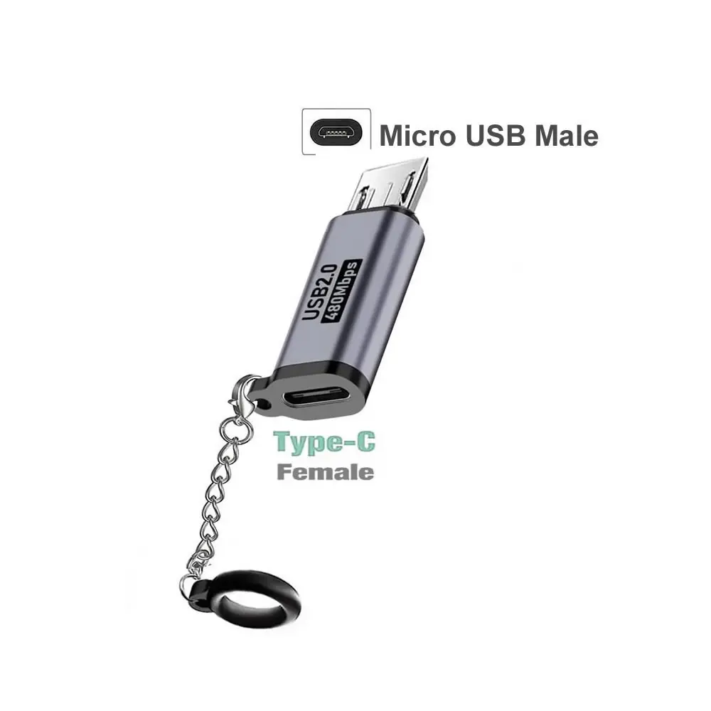 USB-C-Adapter Typ C Buchse auf Micro/Mini-USB-Konverter für iPhone 14 13 Xiaomi Samsung für Lightning Male Ladegerät-Adapter