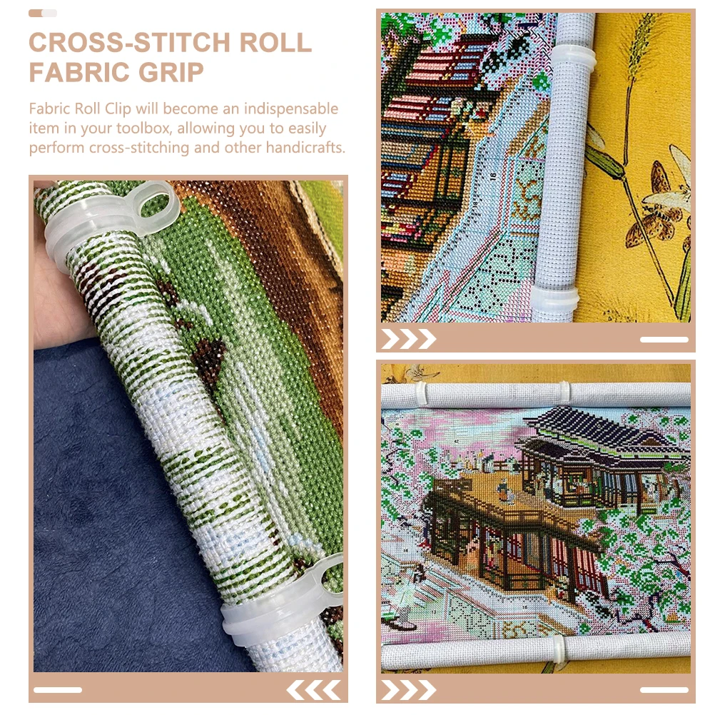 5pcs Fabric Roll Clip Cross-Stitch Gadget Needlework Sewing Fastener Handmade Craft Supply Embroidery Roll Clamp Home Diy