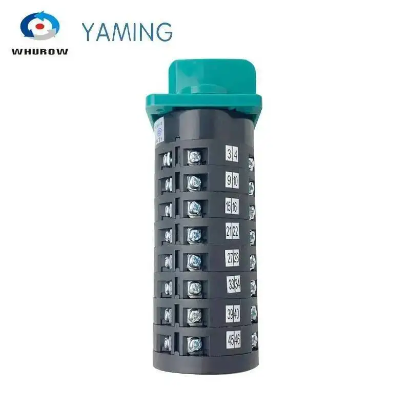Rotary Cam Switch 6 Positions LW6-8/F432 Green Changeover Universal Selector 380V 5A 8 Pole 48 Terminals Sliver Contacts