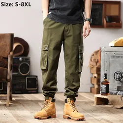 Men Cargo Pants Khaki Black Army Green Jogging Male Ankle-Length Loose Safari Plus Size 8XL 7XL 6XL Sports Sweatpants Trousers