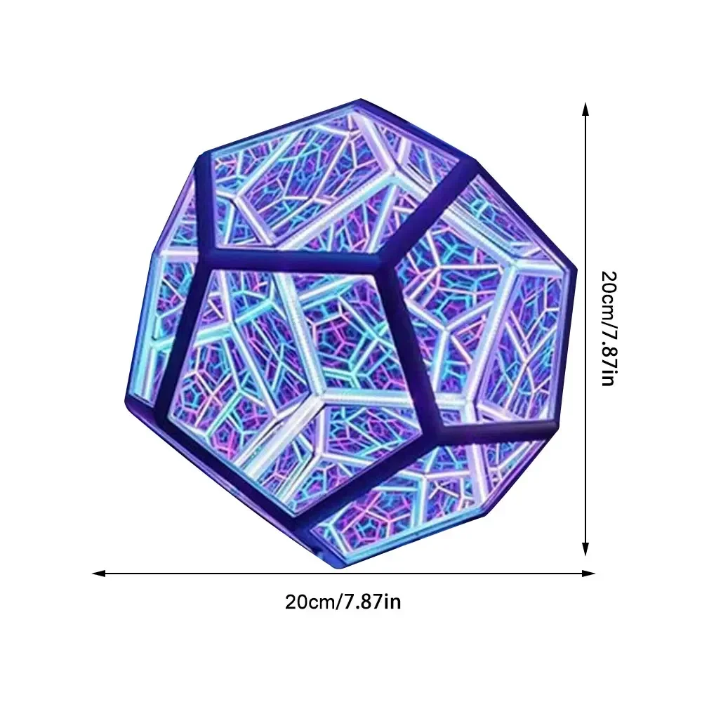 F2 führte Nachtlicht 3d Kunst cool unendlich kreative Dodekaeder Atmosphäre Traum lampe Home Office Schreibtisch Dekoration Geburtstags geschenke