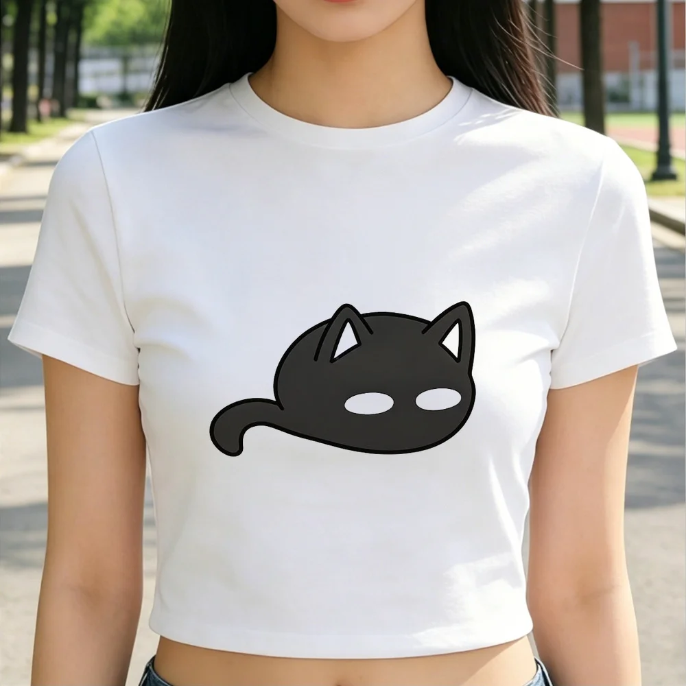 Omori crop top ladies cutecore kawaii party top tees anime korean fashion vintage gyaru jojifuku