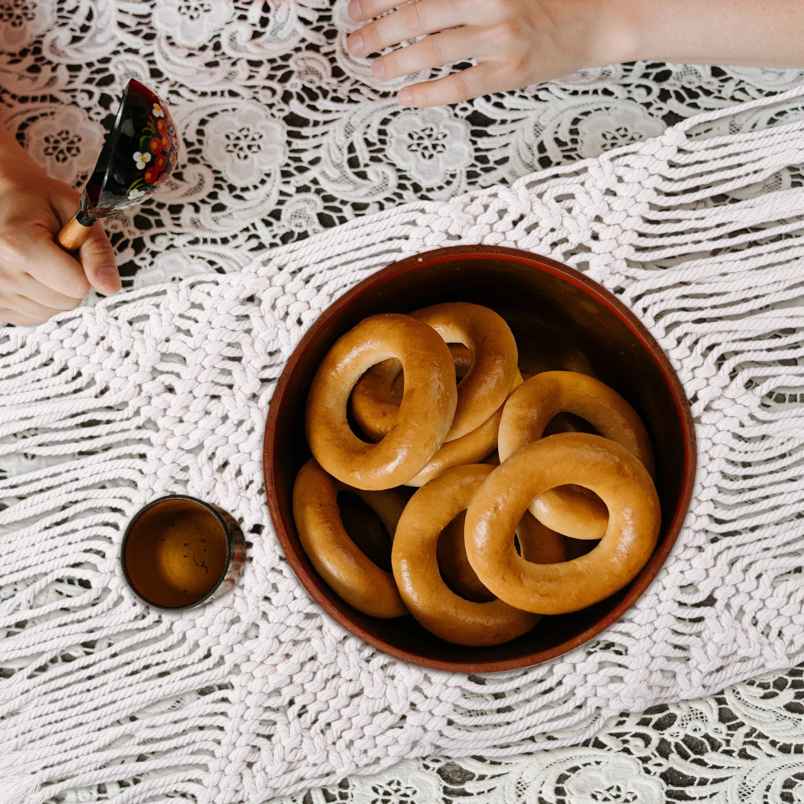 المنسوجة يدويا الجدول حصيرة الشمال نمط الزخرفية تحديد الموقع الإبداعية أدوات المائدة حصيرة للمنزل مقهى مطعم كأس وعاء لوحة الفضيات