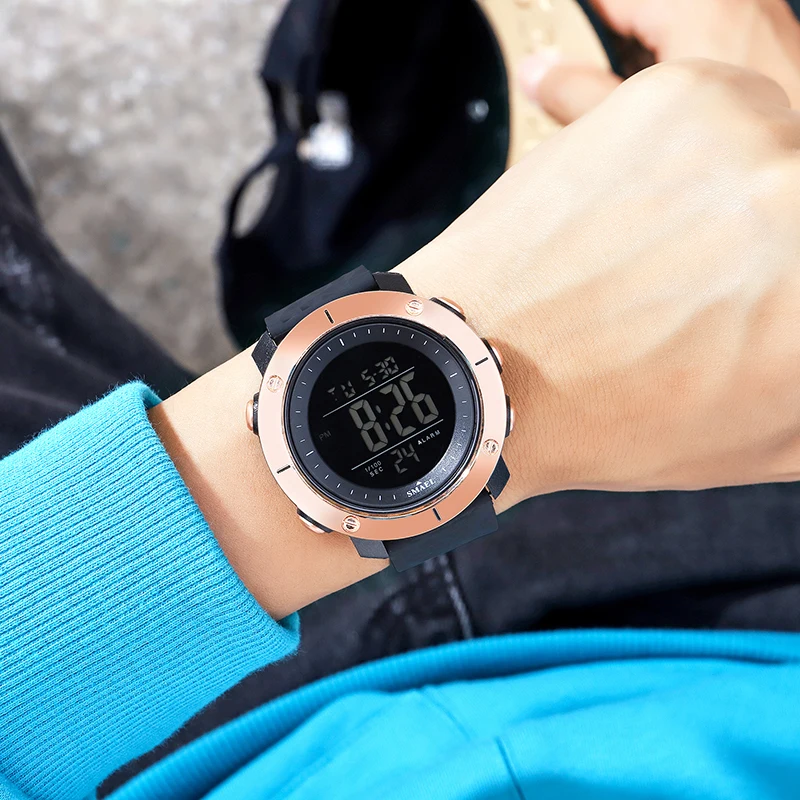 SMAEL Digital Watches LED relogio masculino Backlight  Stopwatch Alarm  50m Wateproof Sport Watches Mens8042 Digital Watches Men