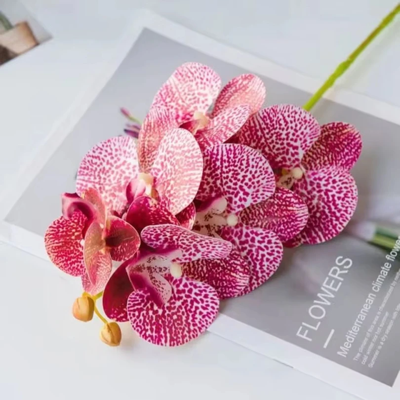 3D Artificial Flowers Plastic Butterfly Orchid Home Vases Table Decor Wedding Outdoor Garden Bride Bouquets DIY Wreaths Gift Box view 2