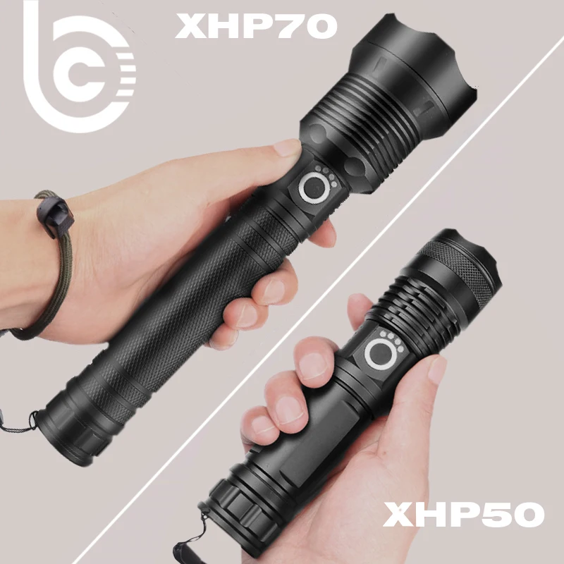 New USB Xhp50 FlashLight Most Powerful Flash Light 5 Modes Zoom Led Torch Xhp50 18650 or 26650 Battery For Camping Fishing