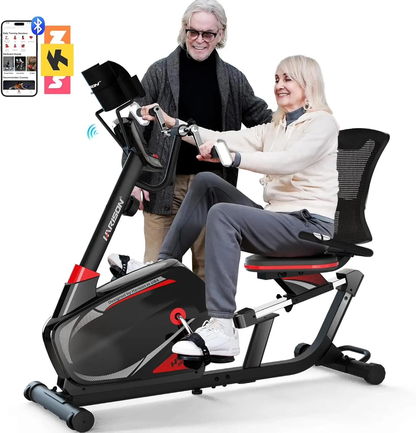 Magnetic Recumbent Exercise Bike with Arm Exerciser, Recumbent bikes for Adult and Seniors