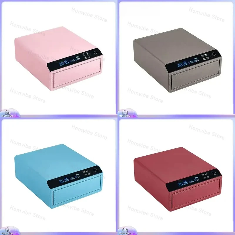 

Hidden Jewelry Box with Drawer Storage Leather Finish Touch Screen Fingerprint Password Lock Smart Safe for Home Bedroom