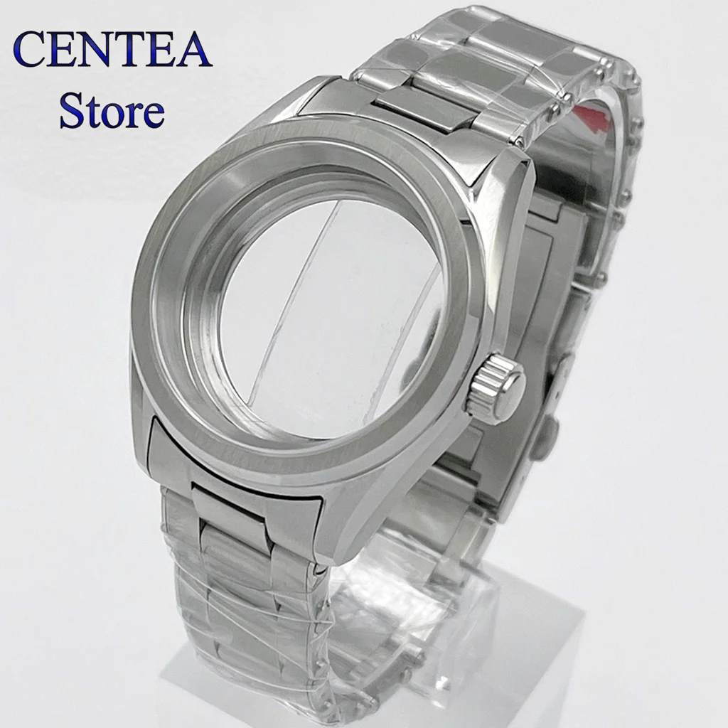 

RICHUS 38mm silver Stainless steel 100 m waterproof watch case Sapphire Glass fit NH34 NH35 NH36 ETA 2824 PT5000 movement