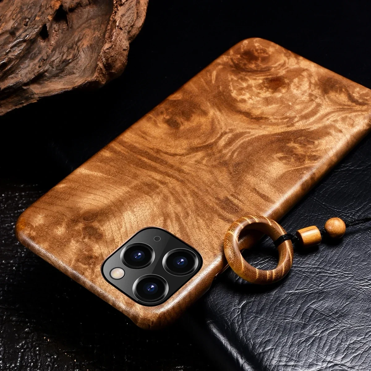 Wooden Case for iPhone 16 15 14 13 12 Pro Max Mini 11 SE 2020 XS XR 7 8 Plus Cover 100% Natural Real Wood Bamboo Hard Slim Shell