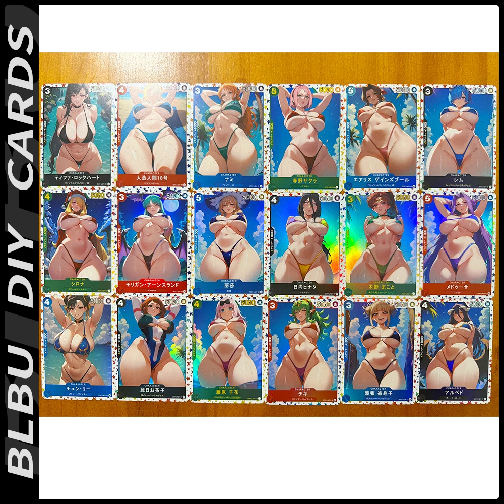 

BLBU ACG OPCG Card BoaHancock Sexy Beautiful girl Anime Card Nami Swimwear party OP Relief color flash DIY Collectible Card