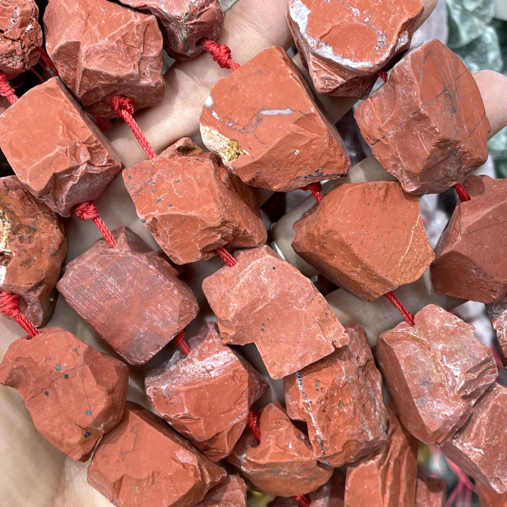 Natürliche Unregelmäßige Freiform-Rohsteine, Raue Fluorit-Mineralnuggets, Lose Abstandsperlen, DIY-Zubehör für Schmuckherstellung – Detail 7