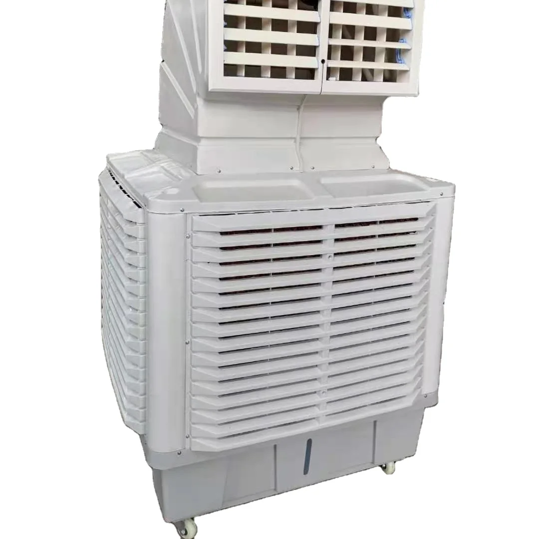 

Large water tank and large air volume 30000CMH wheels portable industrial evaporative air conditioner 3.0kw factory cooling