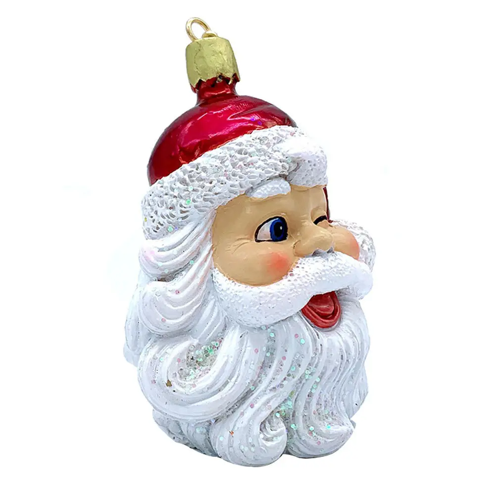 

1Pcs Santa Claus Christmas Pendant Red White Resin Hanging Decoration Christmas Tree Ornament Creative Festival Decor