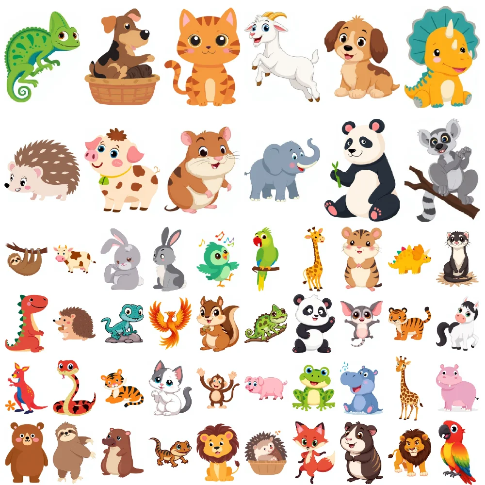 

54pcs Temporary Tattoo Frog Temporary Tattoo Stickers Dinosaur Parrot Waterproof Long-lasting Body Stickers Koala For Boys