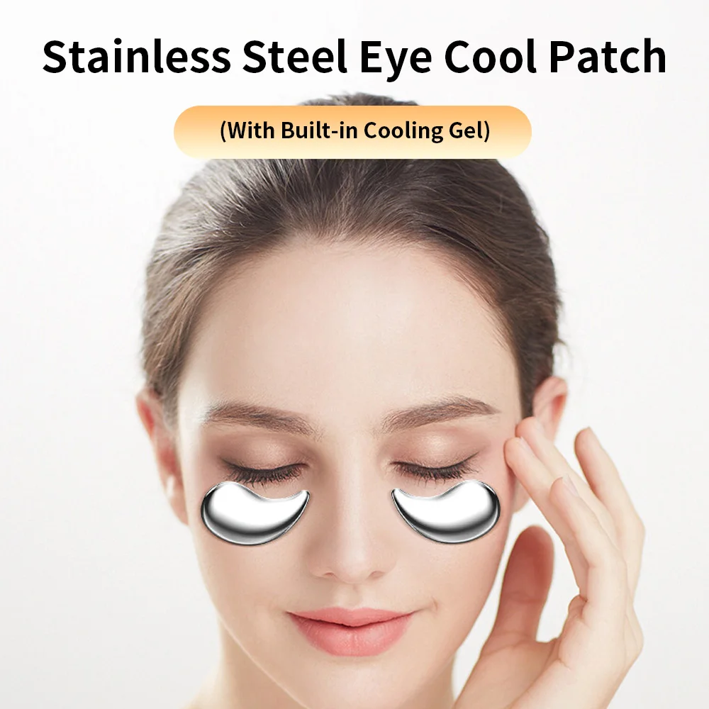 

Cooling Eye Pad for Puffy Eyes Unbreakable Stainless Steel Eye Mask Anti-Aging Hot Cold Using for Eyes Wrinkles Puffiness Relief