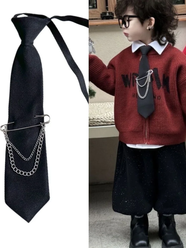gravata-borboleta-coreana-simples-preta-para-uniforme-escolar-jk-com-botao-e-laco-facil-para-criancas-decoracoes-de-pescoco