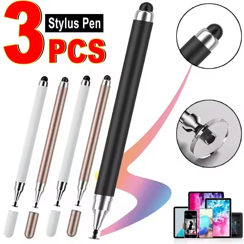 1-3PCS Smart Tablet Phone Universal 2 in 1 Capacitive Stylus Pen Drawing Pens for iPhone/Android All Capacitive Touch Screens