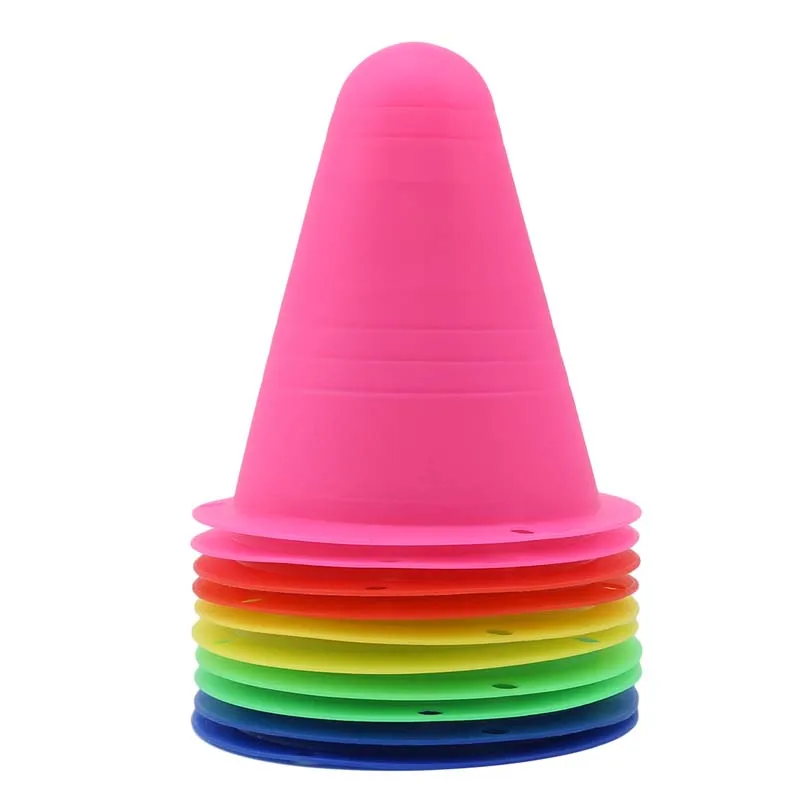 

10Pcs/Set Skate Marker Training Road Cones Roller Football Soccer Rugby Soft Tower Skating Obstacle Roller Skate Pile Suppplies