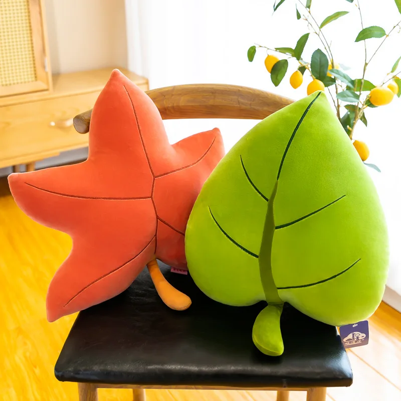 

Leaf Plush Toy Cute Soft Down Cotton Maple Leaf Sofa Cushion Pine Tree Pillow