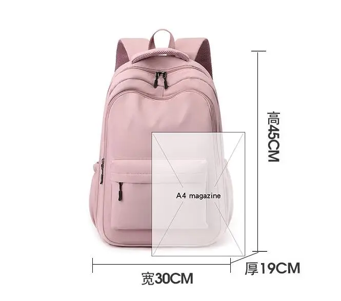 Cartoon Cat Backpack Solid Color Casual Women Backpack Teenage Girl School Bag Student Girls Shoulder Bag Casual Mochilas