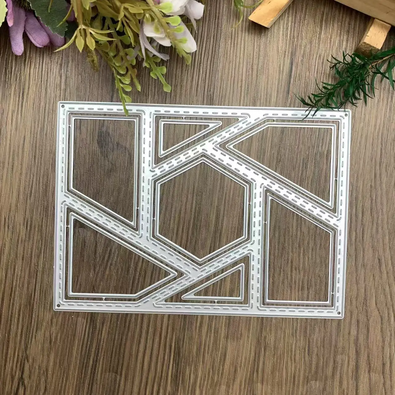 Geometric Polygon Frame Metal Cutting Dies DIY Scrapbook Card Making Handcraft Die Cuts