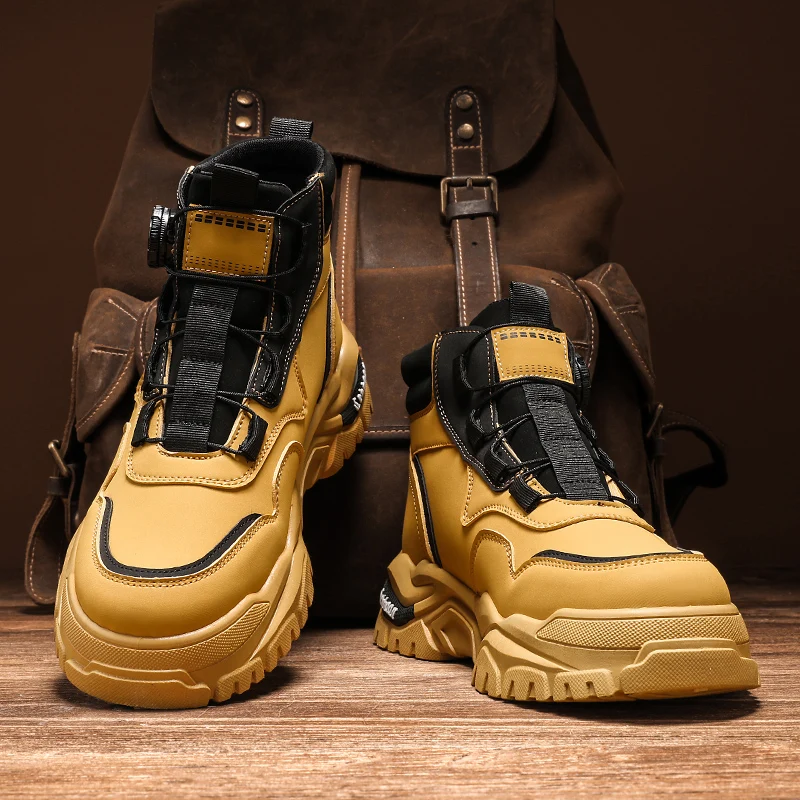 Boots Autumn Mens Shoes Casual Cowboy Combat Tactical Motorcycle Chelsea Ankle Work Leather Outdoor Designer Luxury Hiking