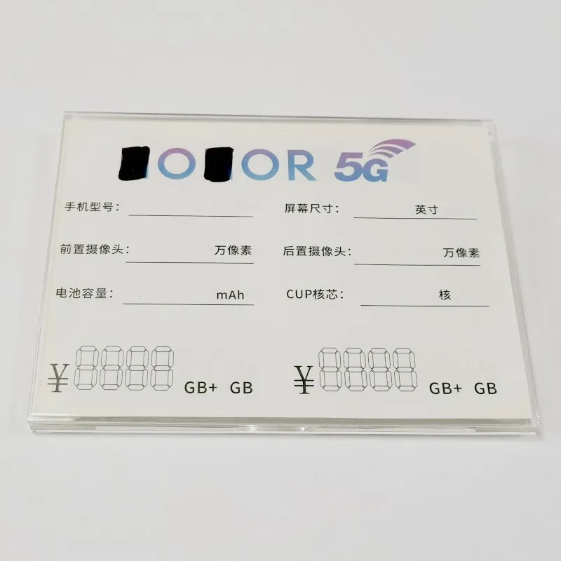 Slope Price Tag Phone Acrylic Display Function Introduction Card
