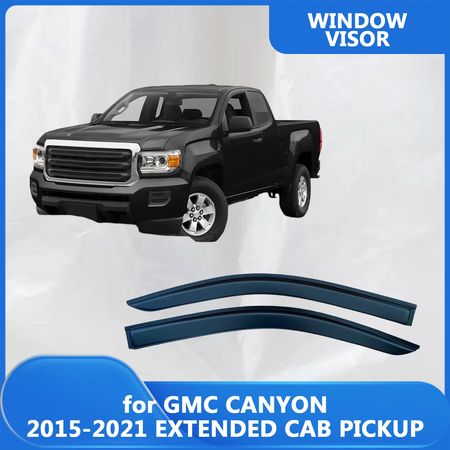 

FOR GMC CANYON 2015 2016 2017-2021 EXTENDED CAB PICKUP Side Window Visor Rain Guard Side Vent Deflector Weathershield Outside