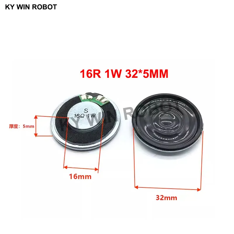 2 sztuk/partia nowy ultracienki głośnik 16 omów 1 watt 1W głośnik 16R średnica 32MM 3.2CM grubość 5MM