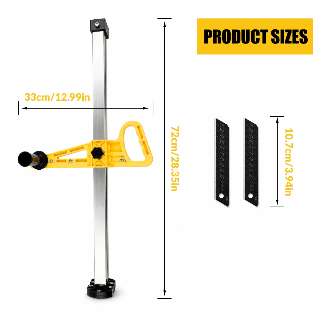 Manual Gypsum Board Cutting Tool, Hand Push Drywall Cutting Artifact Tool, Stainless Steel Woodworking Tool, Adjustable Clamping